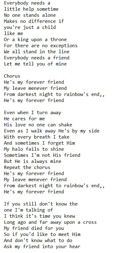 Friends Lyrics