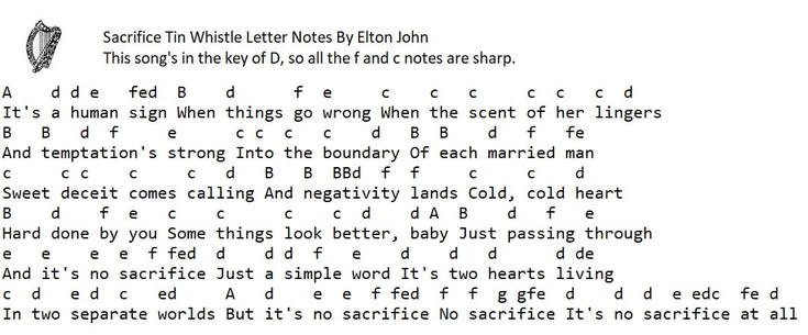 Sacrifice Official by Elton John / lyrics / Chords / Karaoke 