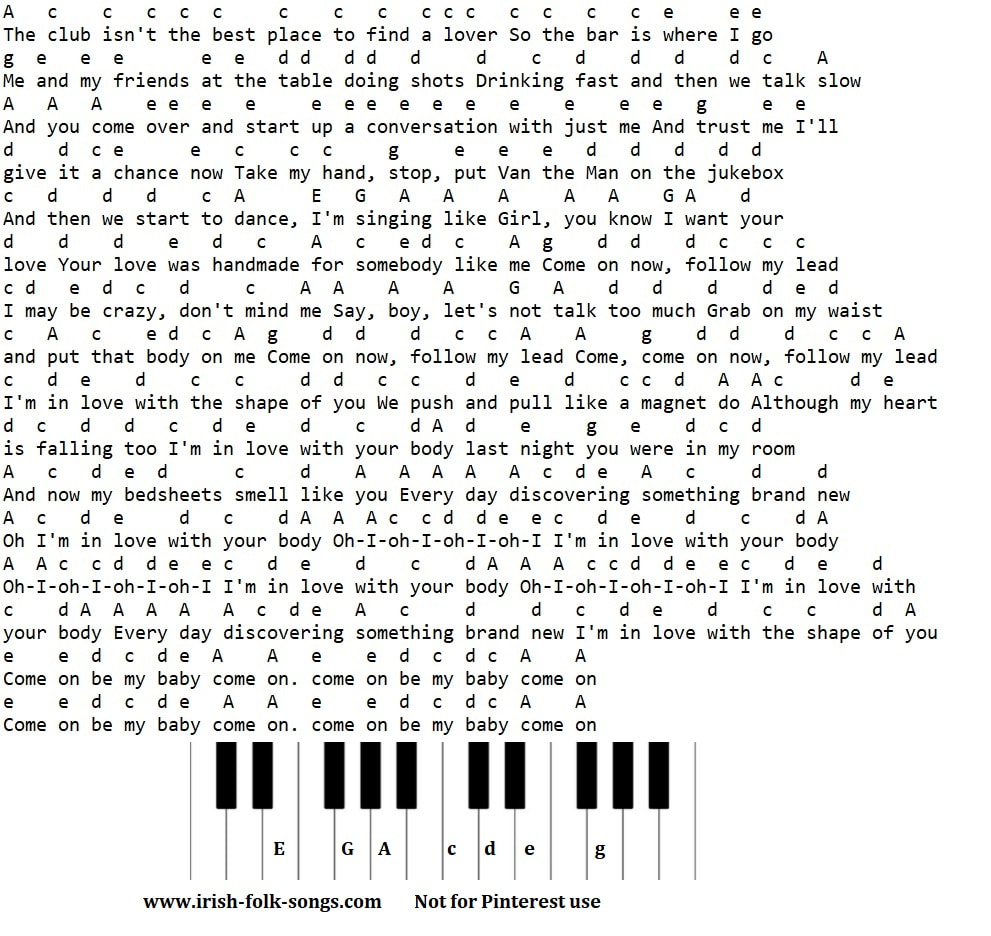 piano letter sheet music Best free printable piano sheet music for ...